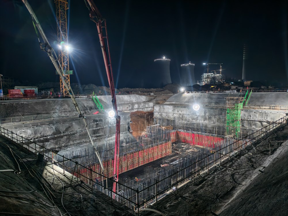 36小時(shí)澆筑3859方混凝土，陜煤建設(shè)韓城分公司土建十六項(xiàng)目部以“硬核”實(shí)力鑄就信陽電廠鋼鐵脊梁